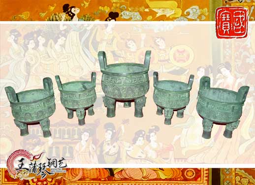 銅鼎，銅五鼎，中國(guó)鼎，佛像用鼎